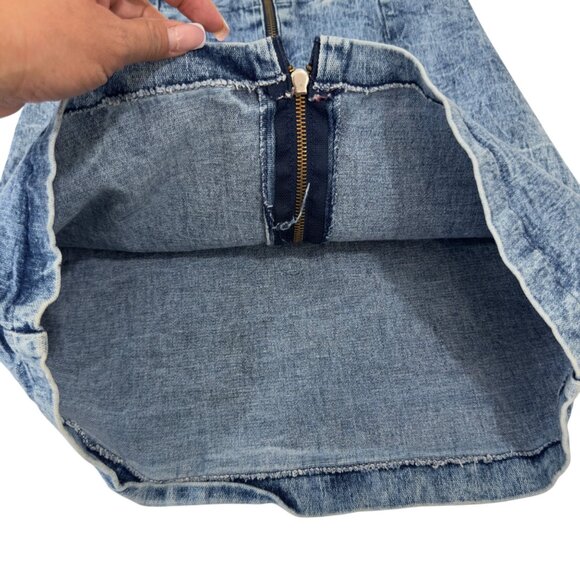 Vintage 80' Konnie o by kayo Acido Wash Denim Mini Skirt Front Zipper SZ 11/12 - Picture 3 of 11